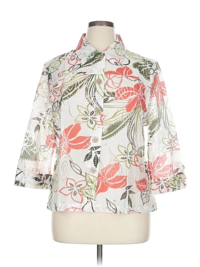 Draper's & Damon's 3/4 Sleeve Blouse In White