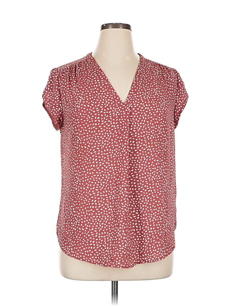 Pre-owned Fun2fun Short Sleeve Blouse In Red