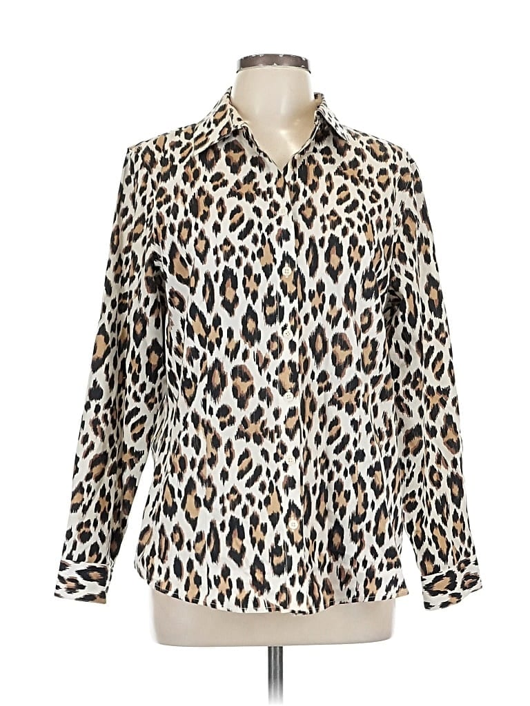 Pre-owned Chico's Long Sleeve Blouse In White