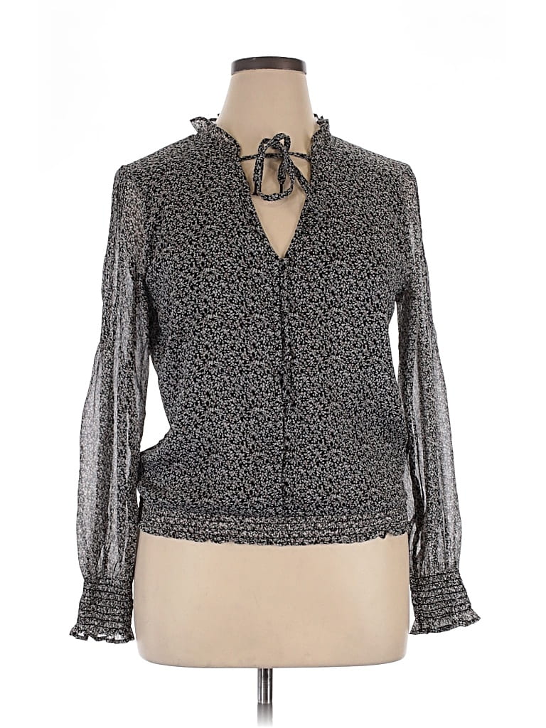 Pre-owned Abercrombie & Fitch Long Sleeve Blouse In Gray