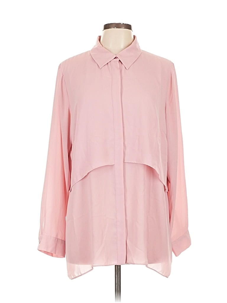 Pre-owned Joan Rivers Long Sleeve Blouse In Pink