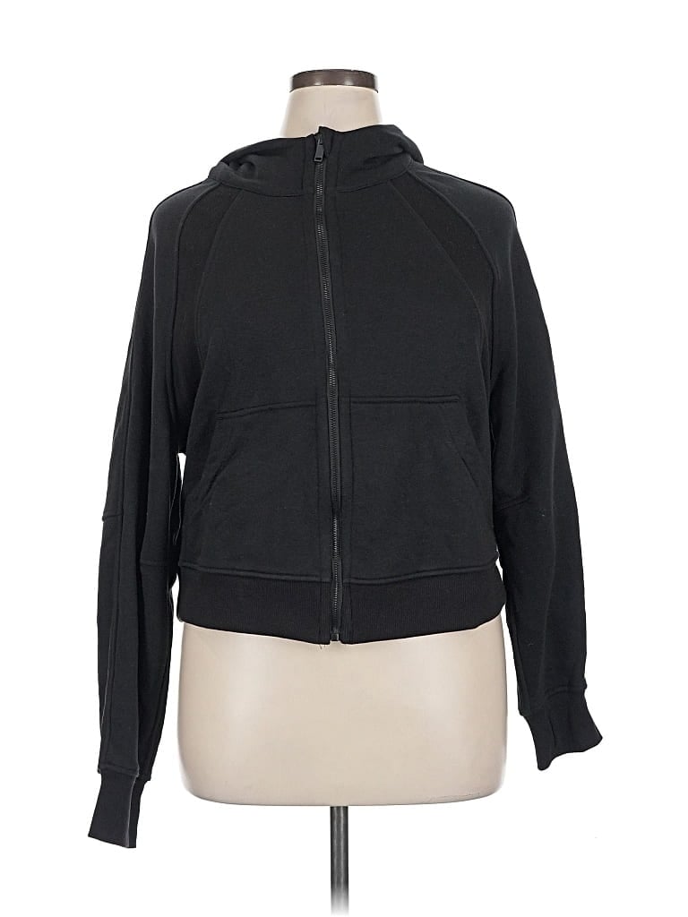 Pre-owned Unbranded Zip Up Hoodie In Black