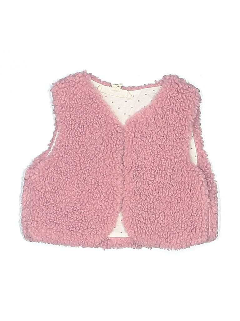 JESSICA SIMPSON Pre-owned Babies' Faux Fur Vest In Pink