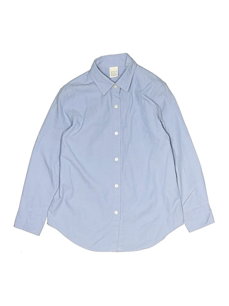Pre-owned Crewcuts Outlet Kids' Long Sleeve Button Down Shirt In Blue