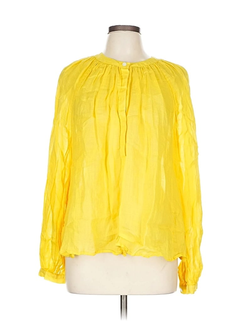 BANANA REPUBLIC Pre-owned Long Sleeve Blouse In Yellow