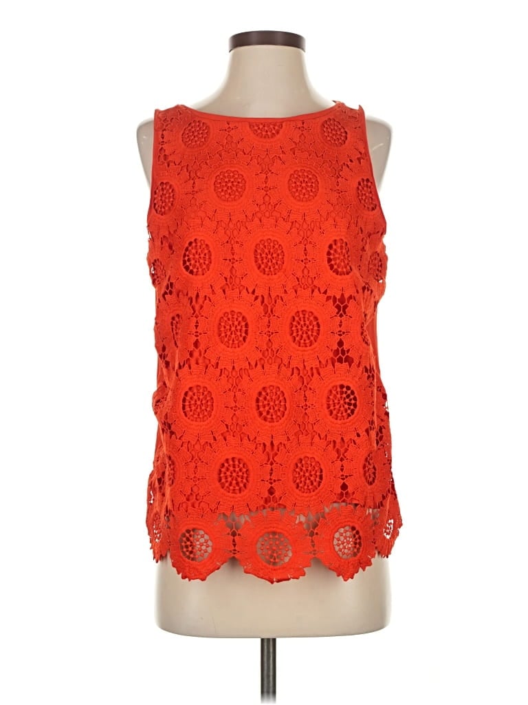 Pre-owned Ann Taylor Loft Sleeveless Blouse In Orange