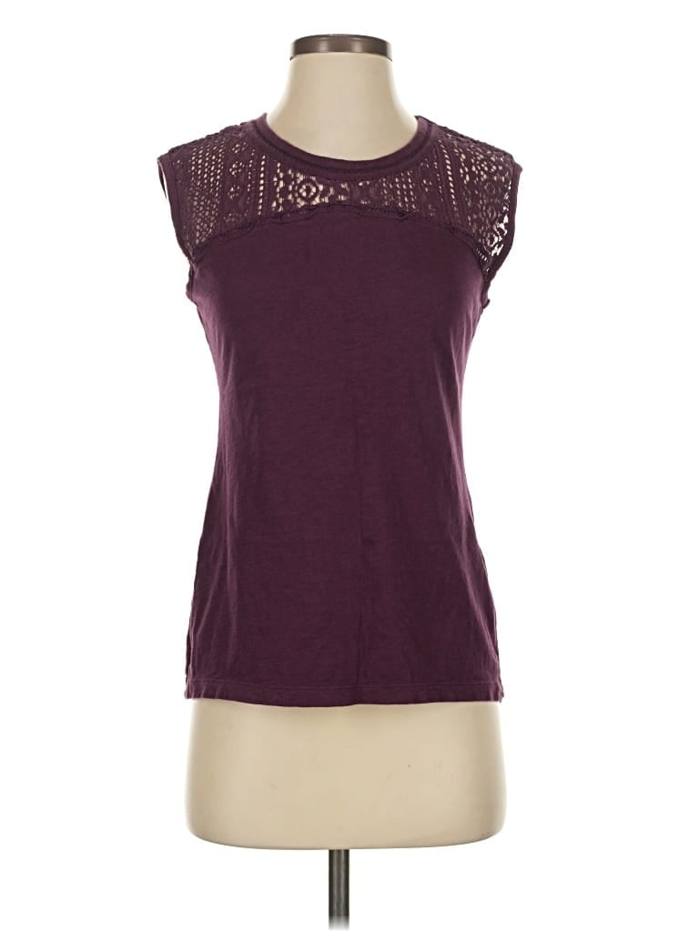 EDDIE BAUER Pre-owned Sleeveless Top Burgundy Keyhole Neckline Tops