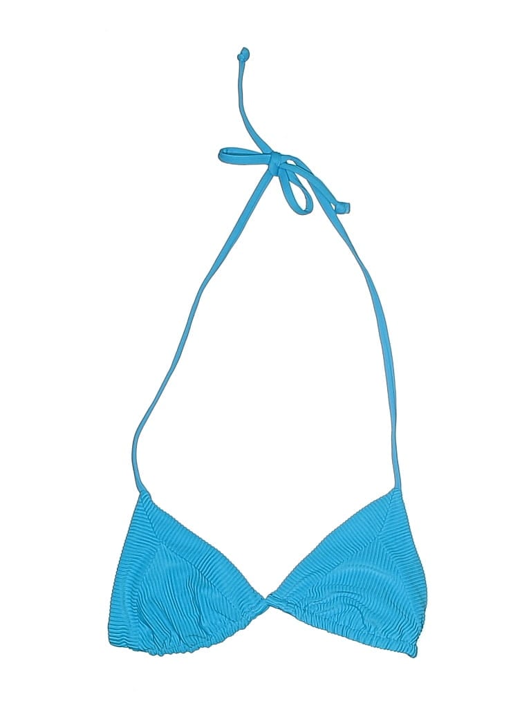 FRANKIES BIKINIS Pre-owned Swimsuit Top Blue Swimwear