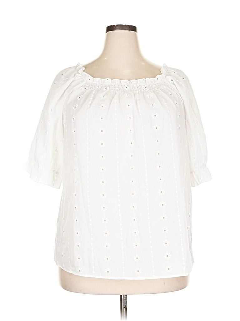 Pre-owned Unbranded 3/4 Sleeve Blouse In White