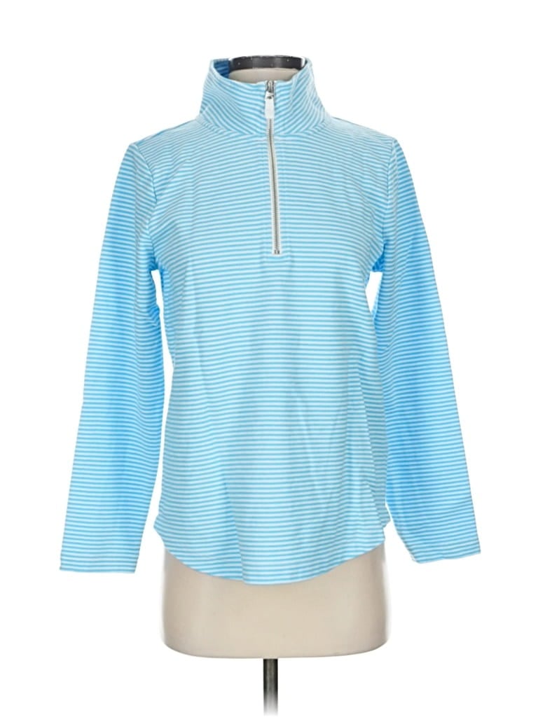 Pre-owned J.crew Factory Store Long Sleeve Top Blue Turtleneck Tops