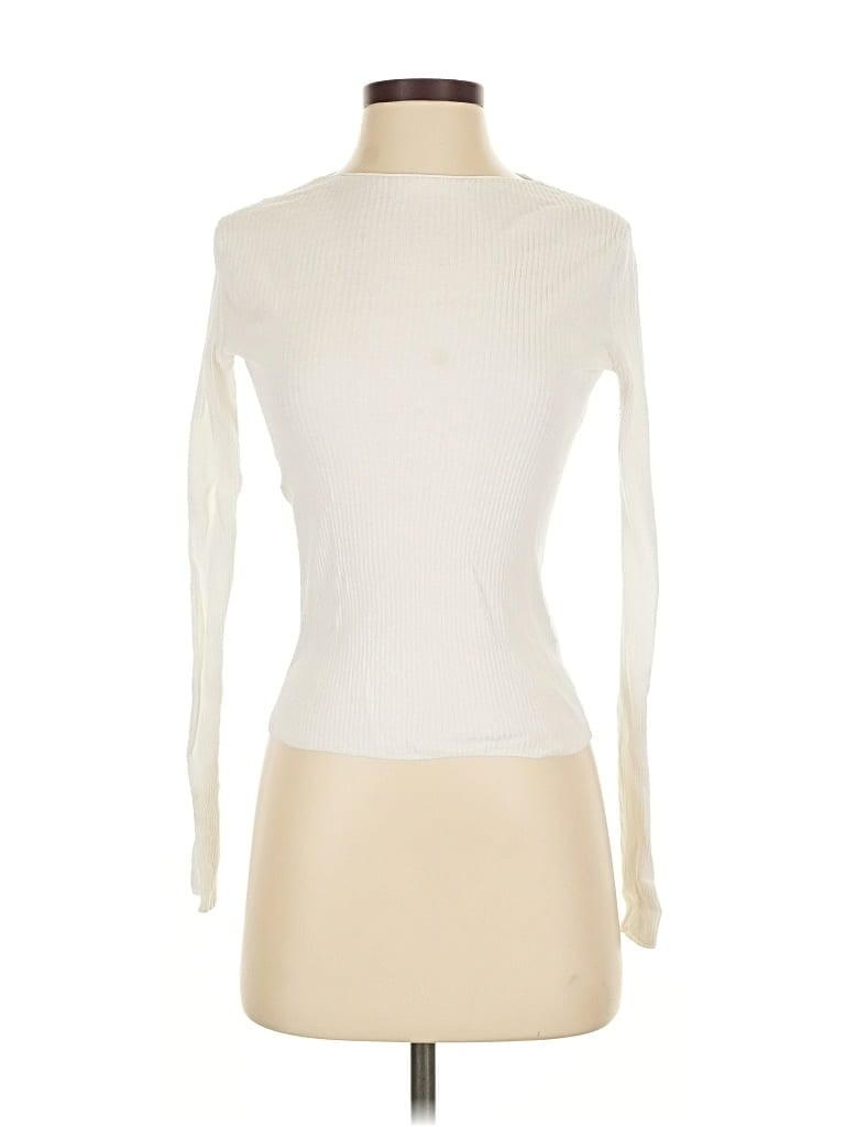 Pre-owned Vince Long Sleeve Top Ivory Turtleneck Tops In White