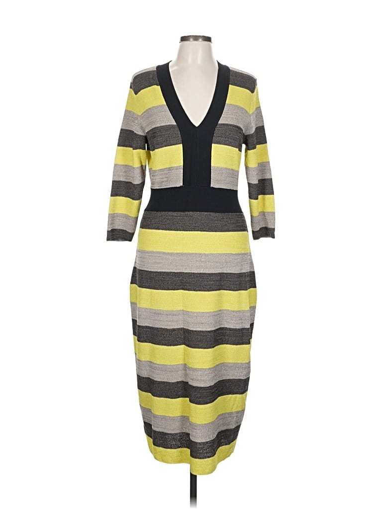 Pre-owned Eva Mendes By New York & Company Casual Dress In Gray