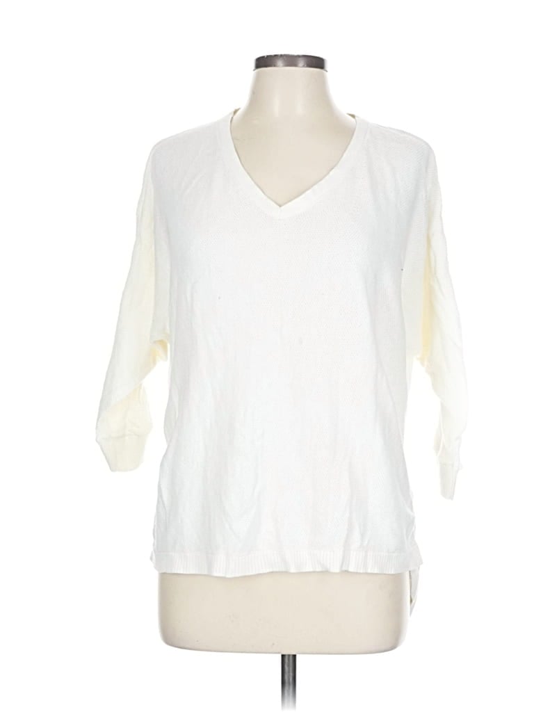Pre-owned Express 3/4 Sleeve Blouse In White
