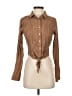 Honey Seed Brown Long Sleeve Blouse Size XS - photo 1