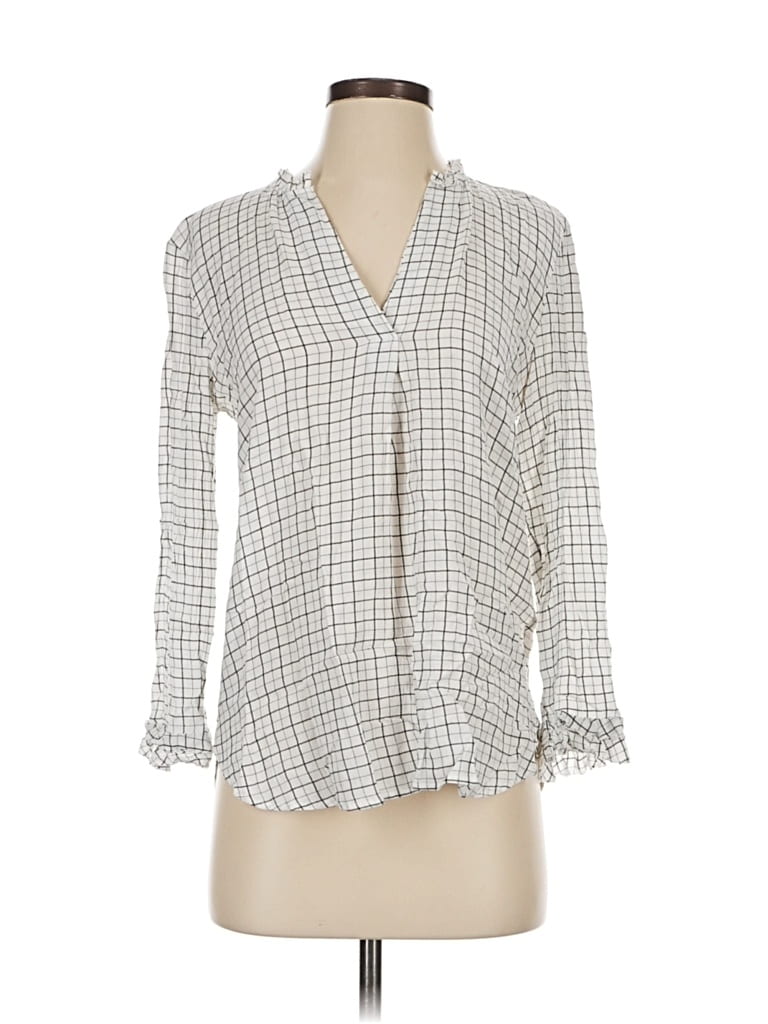 Pre-owned Ann Taylor Loft 3/4 Sleeve Blouse In Gray