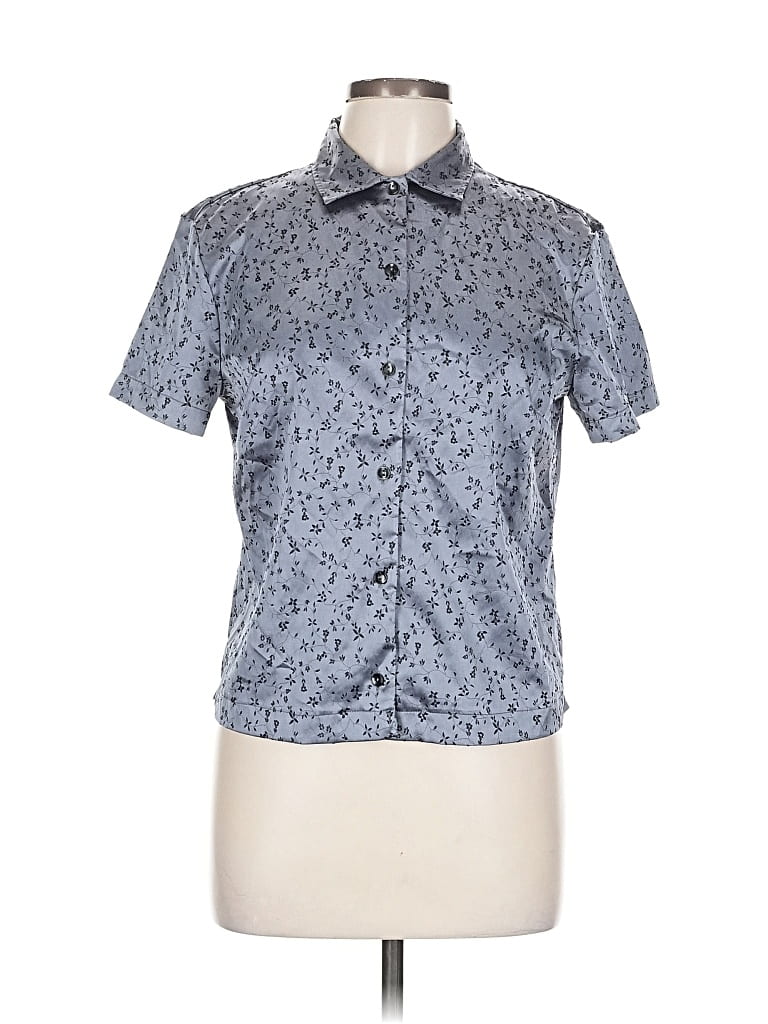 Pre-owned United Colors Of Benetton Short Sleeve Blouse In Gray