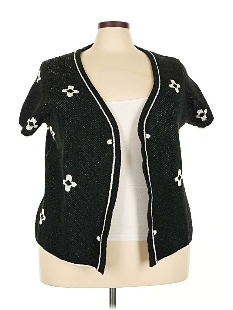 Pre-owned Shein Curve Cardigan Sweater In Black