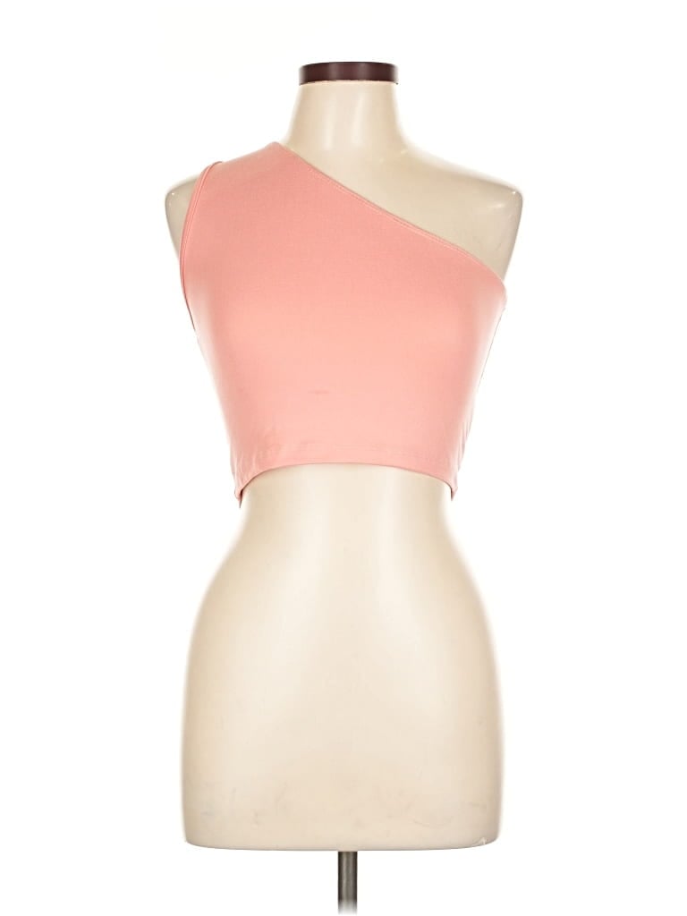 Pre-owned Top Chic Tank Top Pink One Shoulder Neckline Tops