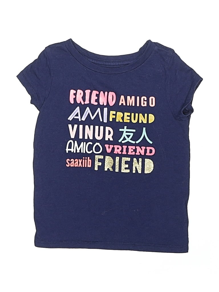 Pre-owned Cat & Jack Kids' Short Sleeve T-shirt In Blue