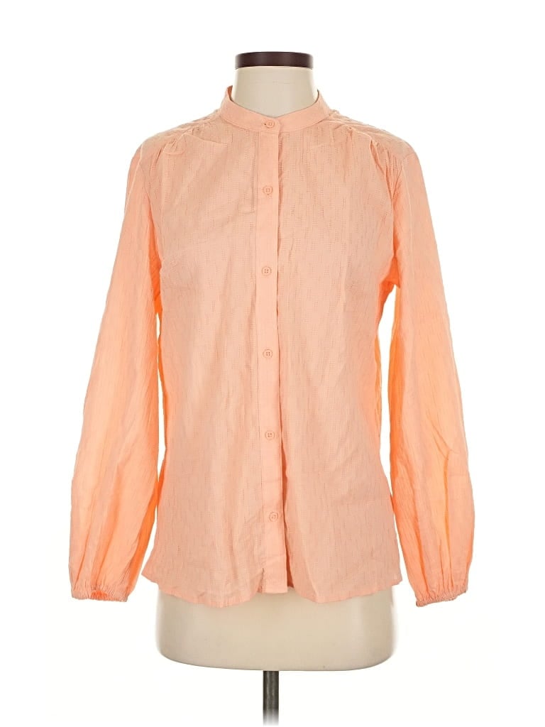 Pre-owned Express Long Sleeve Blouse In Orange