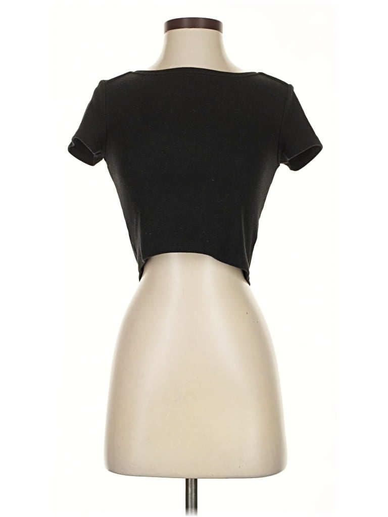 Pre-owned Sun-deh Short Sleeve Turtleneck In Black