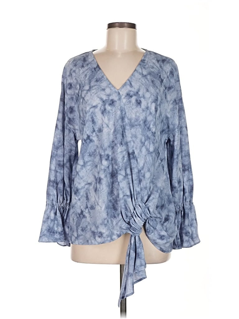 Pre-owned Juicy Couture Long Sleeve Blouse In Blue
