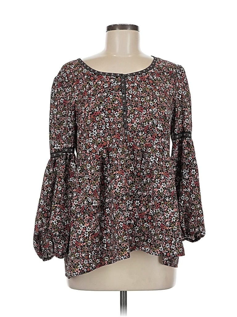 Pre-owned Max Studio 3/4 Sleeve Blouse In Brown