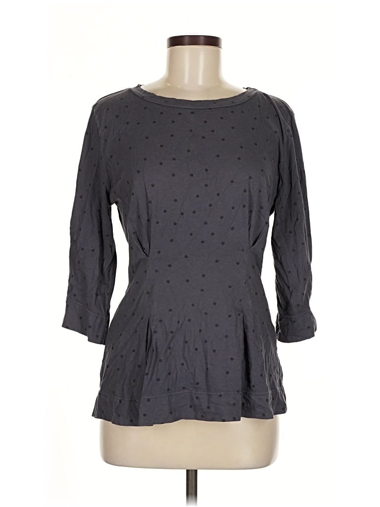 Pre-owned T.la 3/4 Sleeve Top Gray Square Neckline Tops