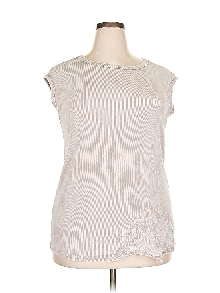 Pre-owned Torrid Short Sleeve Top Gray Boatneck Tops