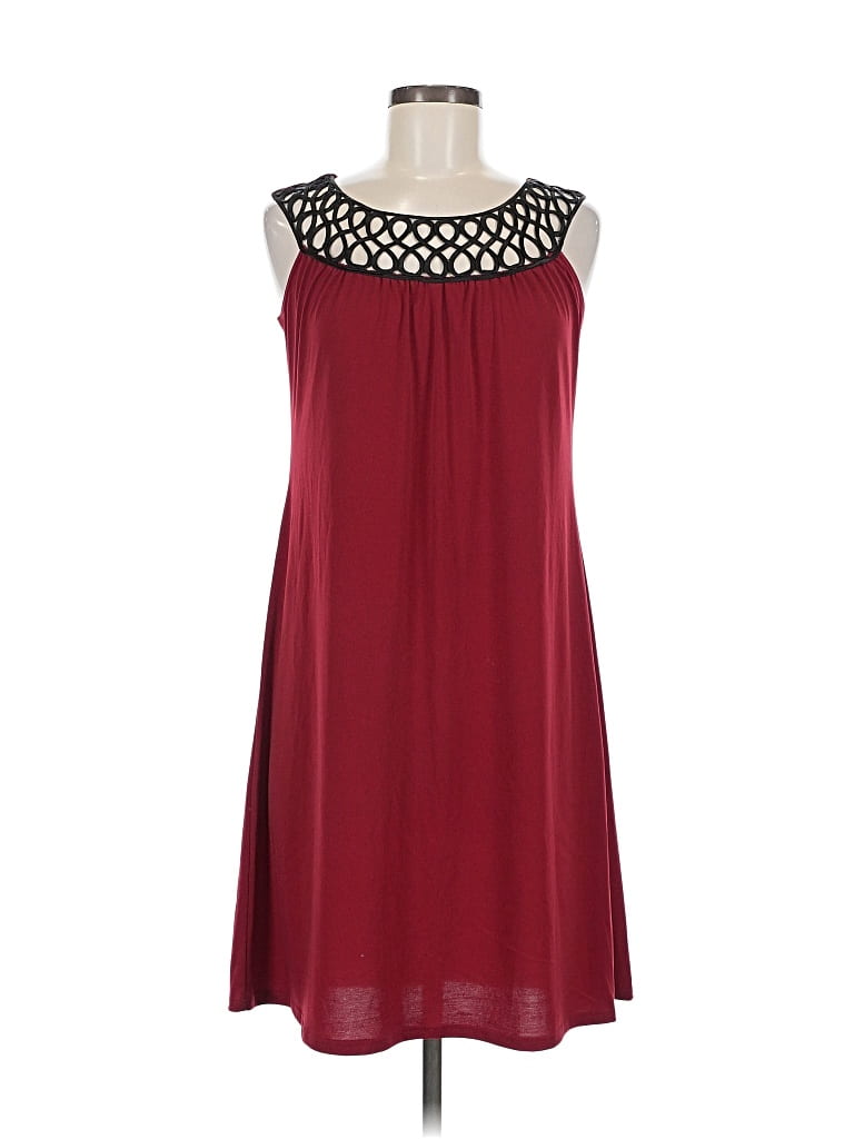 Pre-owned En Focus Studio Cocktail Dress In Burgundy