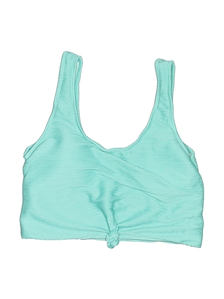 Pre-owned Coral Reef Swim Swimsuit Top Teal Swimwear In Blue