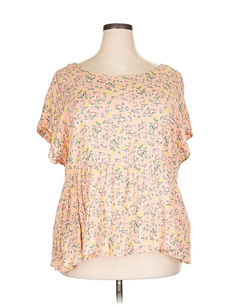 Pre-owned True Craft Short Sleeve Blouse In Yellow