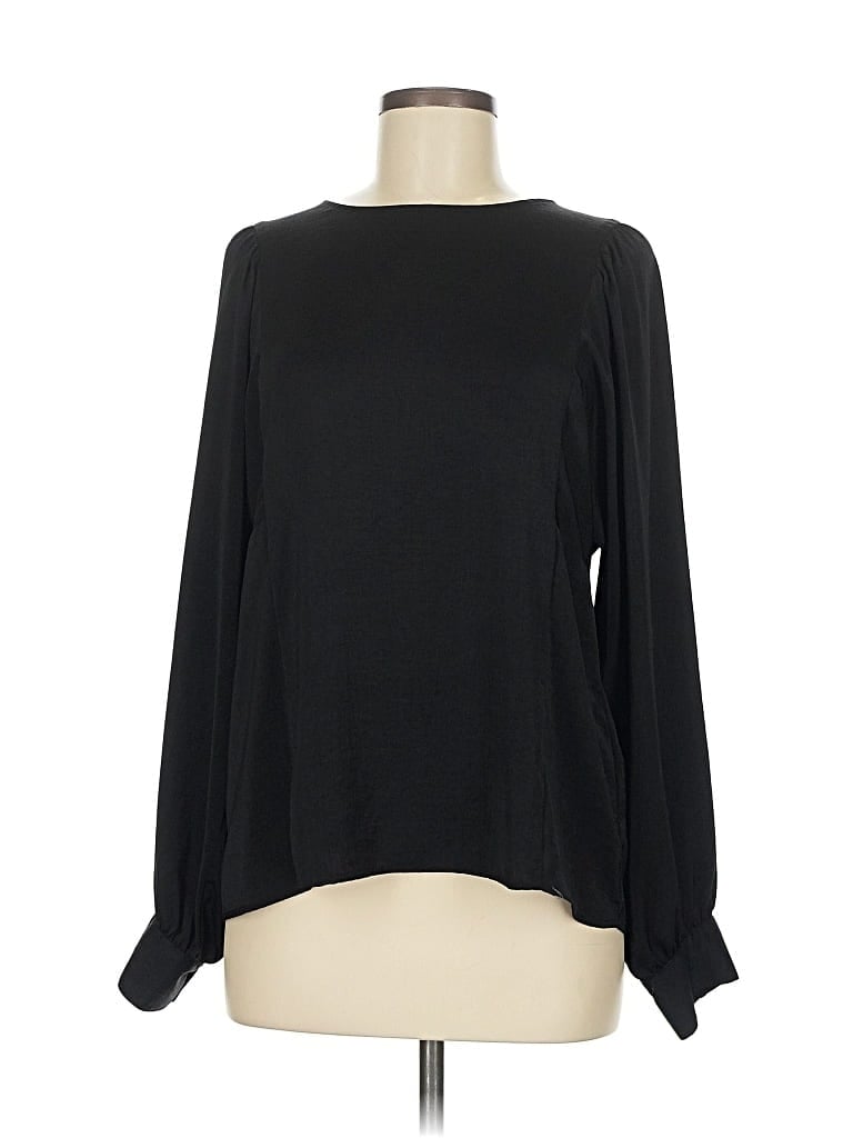 Pre-owned Banana Republic Factory Store Long Sleeve Blouse In Black