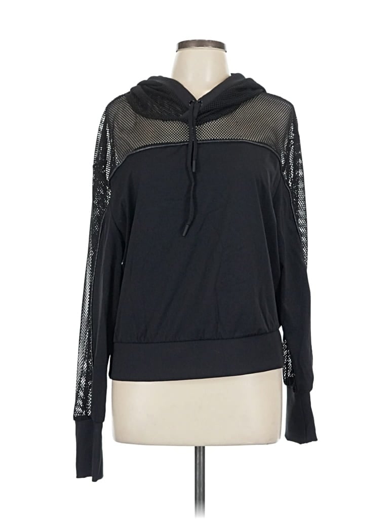 Pre-owned Zyia Active Pullover Hoodie In Black