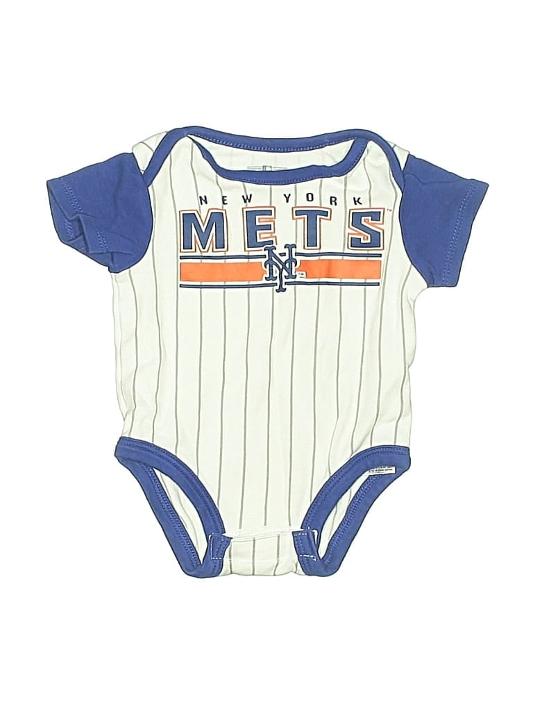 Pre-owned Genuine Merchandise By Team Athletics Babies' Short Sleeve Onesie In Blue