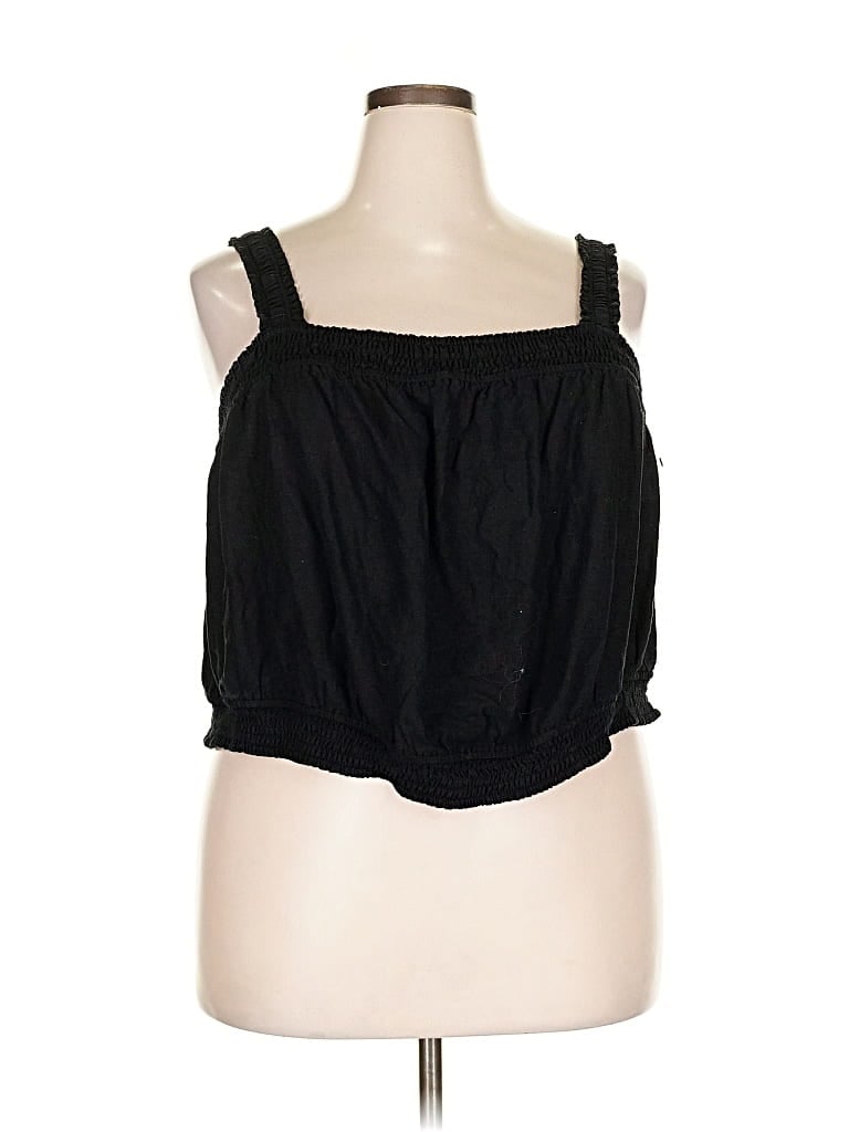 Pre-owned Ava & Viv Sleeveless Blouse In Black
