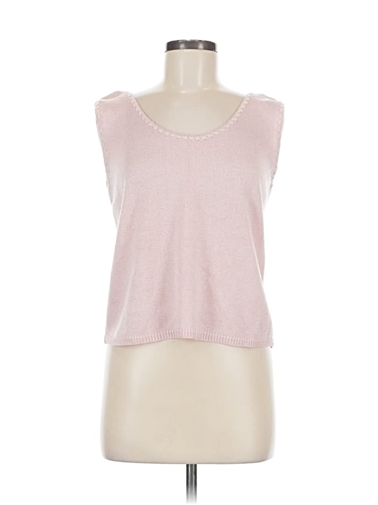 Pre-owned San Remo By Laura Knits Sweater Vest In Pink