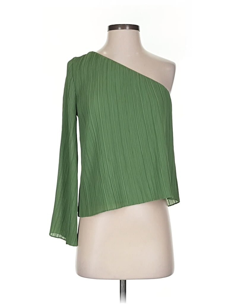 Pre-owned Misa 3/4 Sleeve Blouse In Green