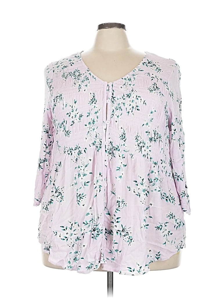 Pre-owned Torrid Long Sleeve Blouse In Pink