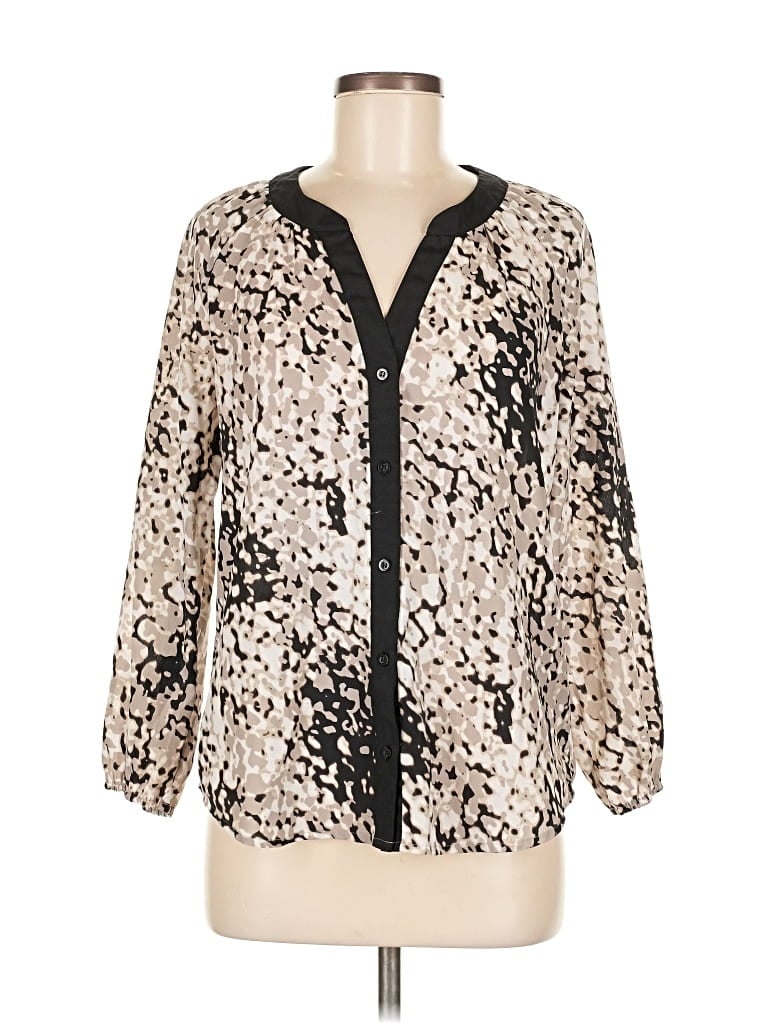 Pre-owned Calvin Klein 3/4 Sleeve Blouse In Black