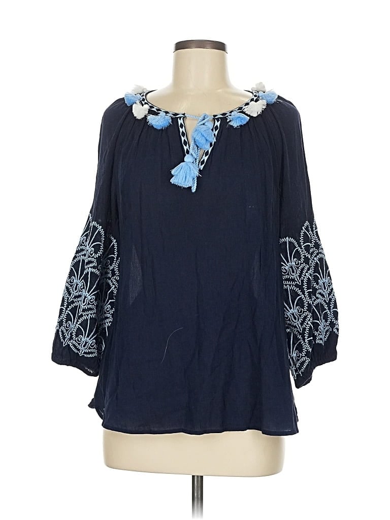 Pre-owned Crown & Ivy 3/4 Sleeve Blouse In Blue
