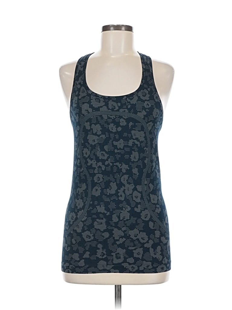 Pre-owned Lululemon Athletica Tank Top Blue Halter Neckline Tops
