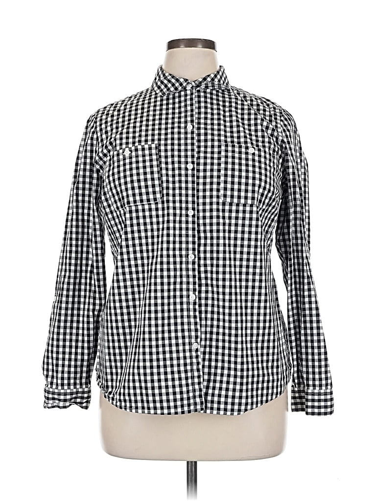 Pre-owned Croft & Barrow Long Sleeve Button Down Shirt In Black