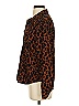 Miss Selfie Animal Print Brown Long Sleeve Blouse Size S - photo 5