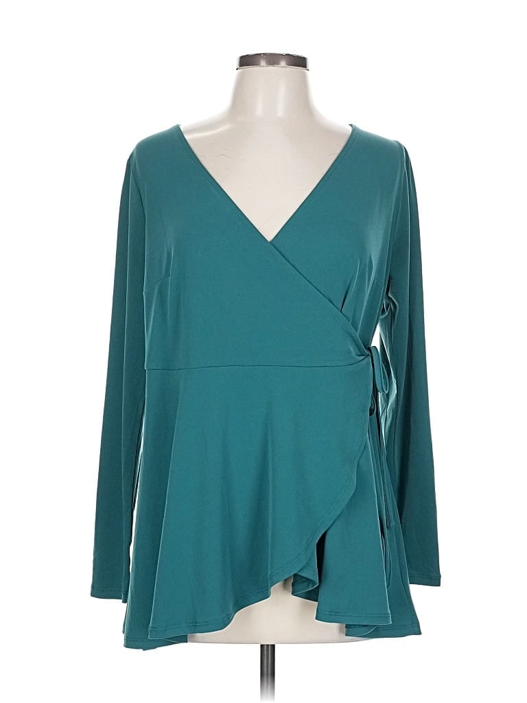 Pre-owned Torrid Long Sleeve Blouse In Blue