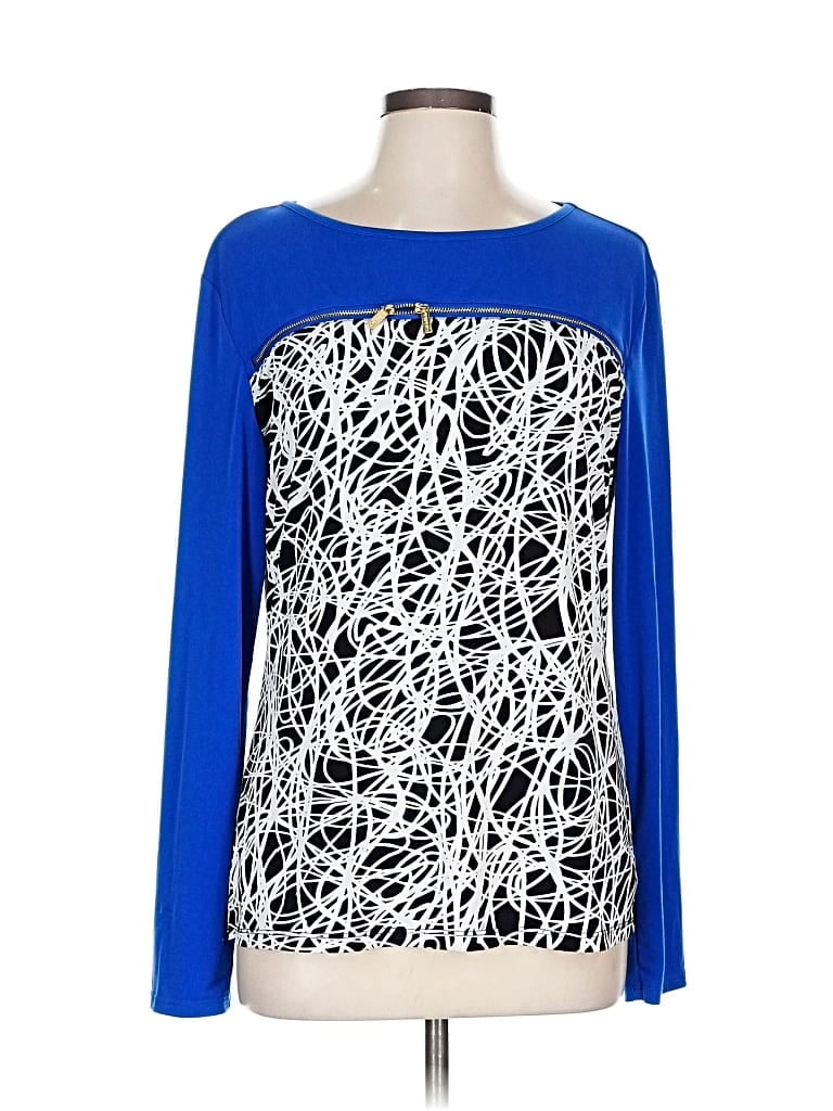 Pre-owned Calvin Klein Long Sleeve Blouse In Blue