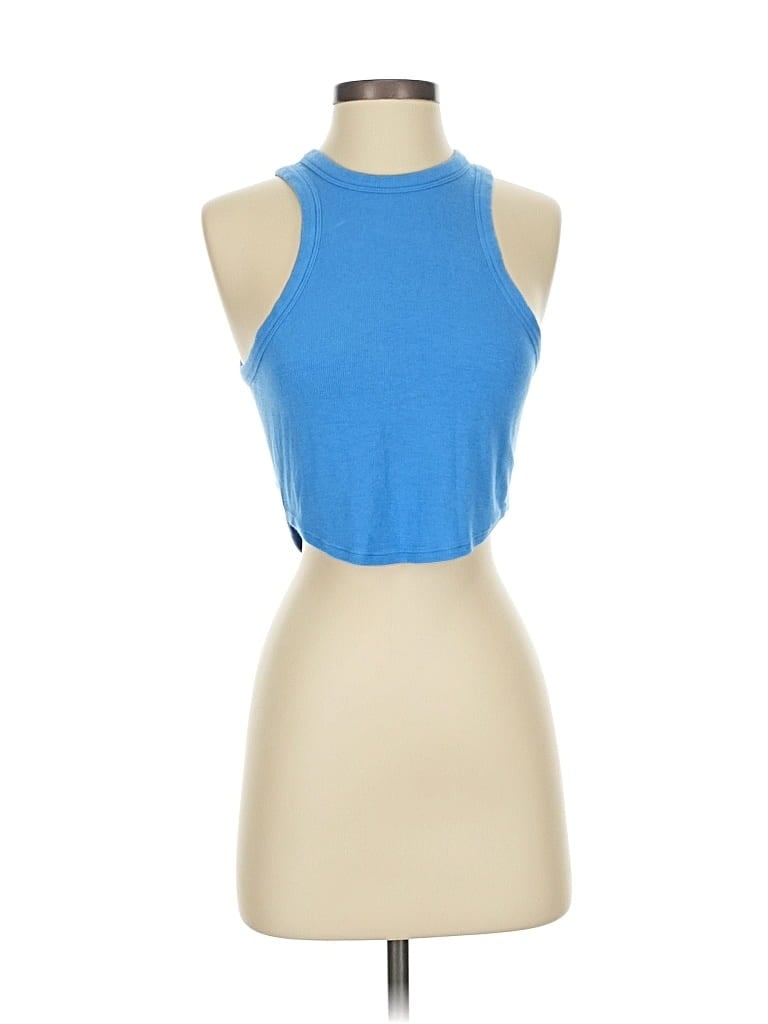 Pre-owned Lululemon Athletica Tank Top Blue Halter Neckline Tops