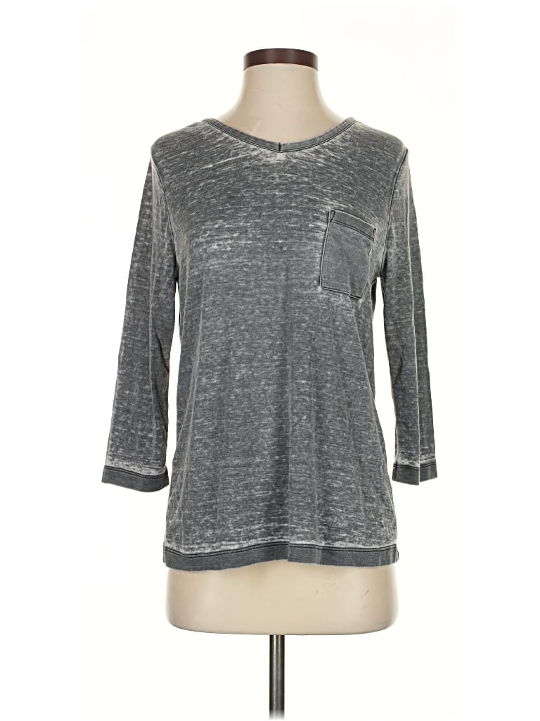 KOOLABURRA BY UGG Pre-owned 3/4 Sleeve Top Gray Crew Neck Tops