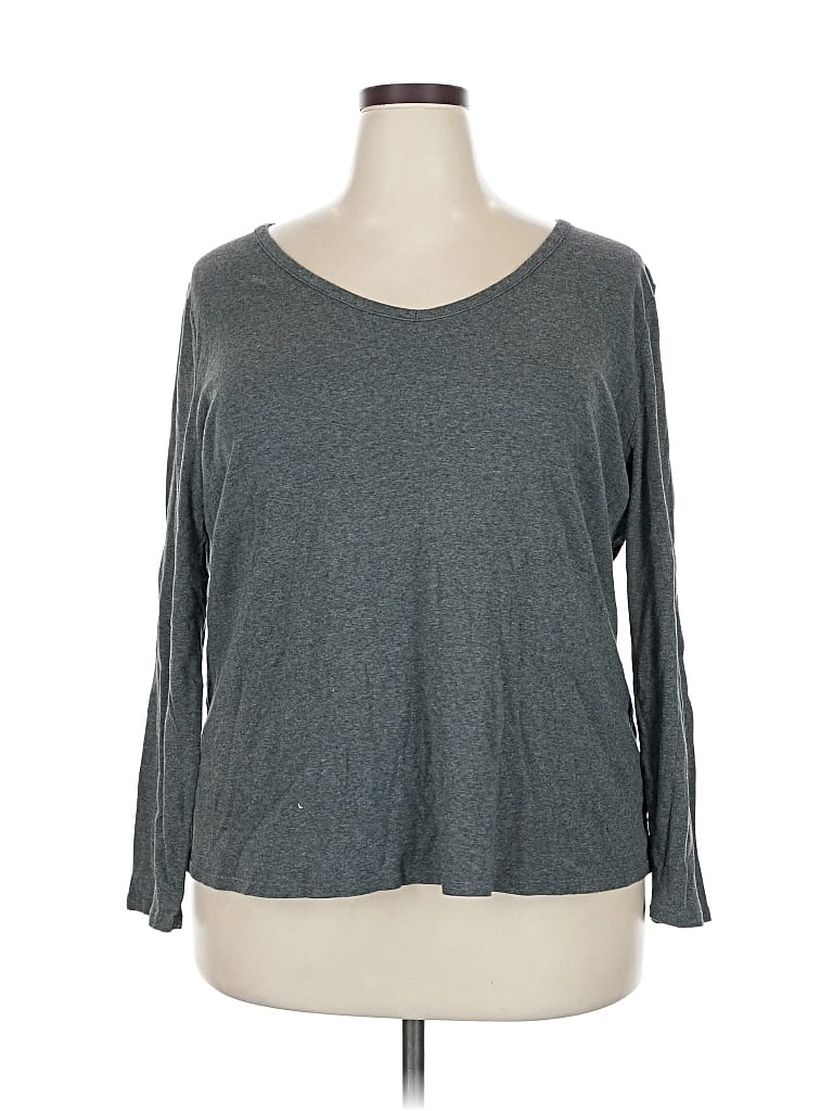 Pre-owned Ava & Viv 3/4 Sleeve T-shirt In Gray