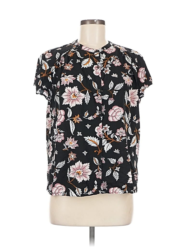 Pre-owned Old Navy Short Sleeve Blouse In Black
